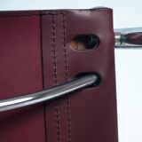 chairs in burgundy leather, Fasem, 1980s