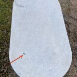 Godin bistro table in white marble and cast iron base made in france