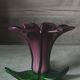 Blown glass flower candle holder