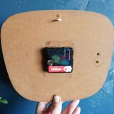 Vintage formica clock silent wall clock "Hangarter wood gray beige"