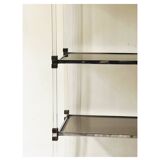 Hollis Jones plexiglass, brass & smoked glass bookcase, 1970 design