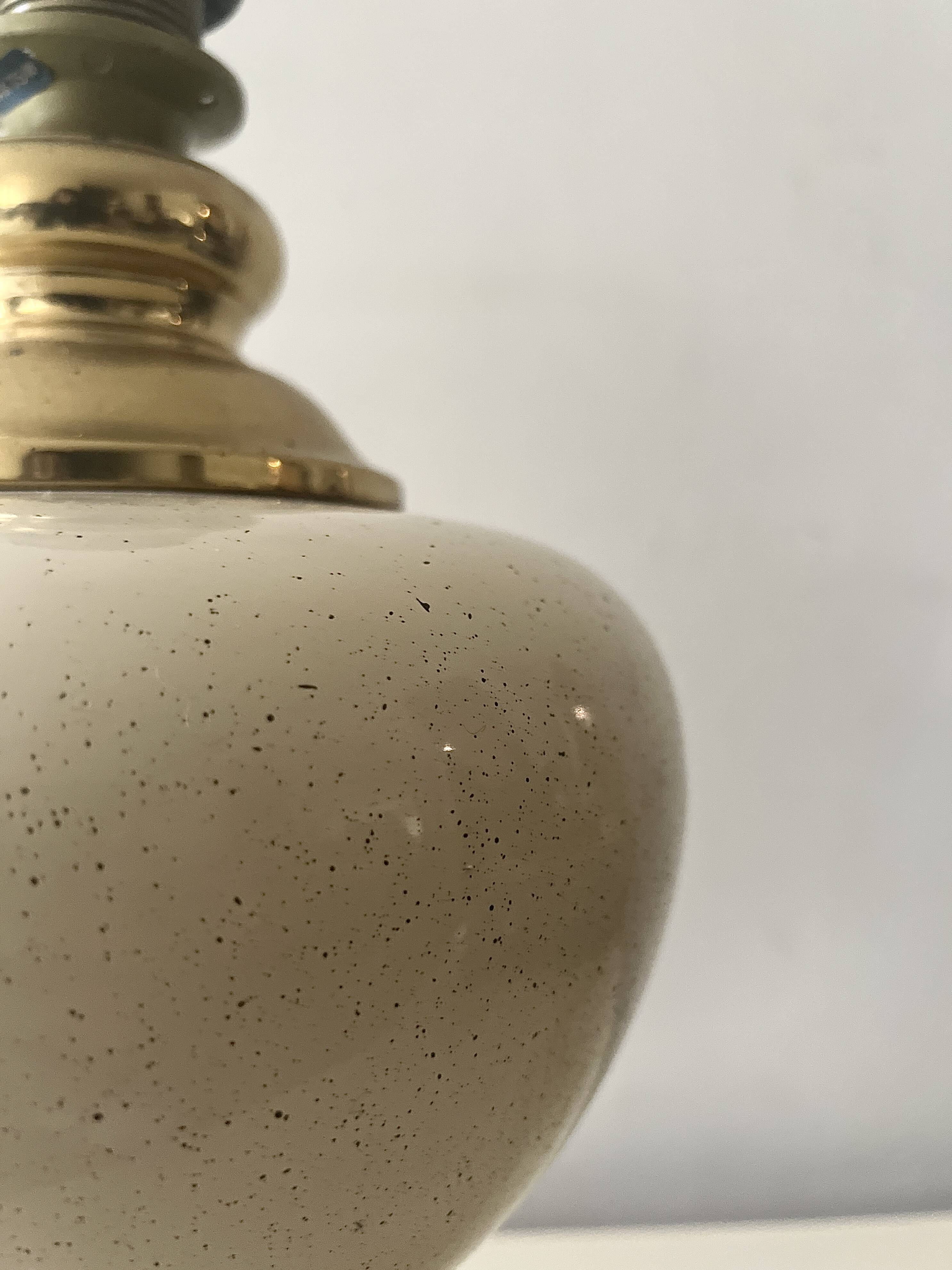 Dolphin lamp model "Oricourt" in ceramic and brass, France 1970.