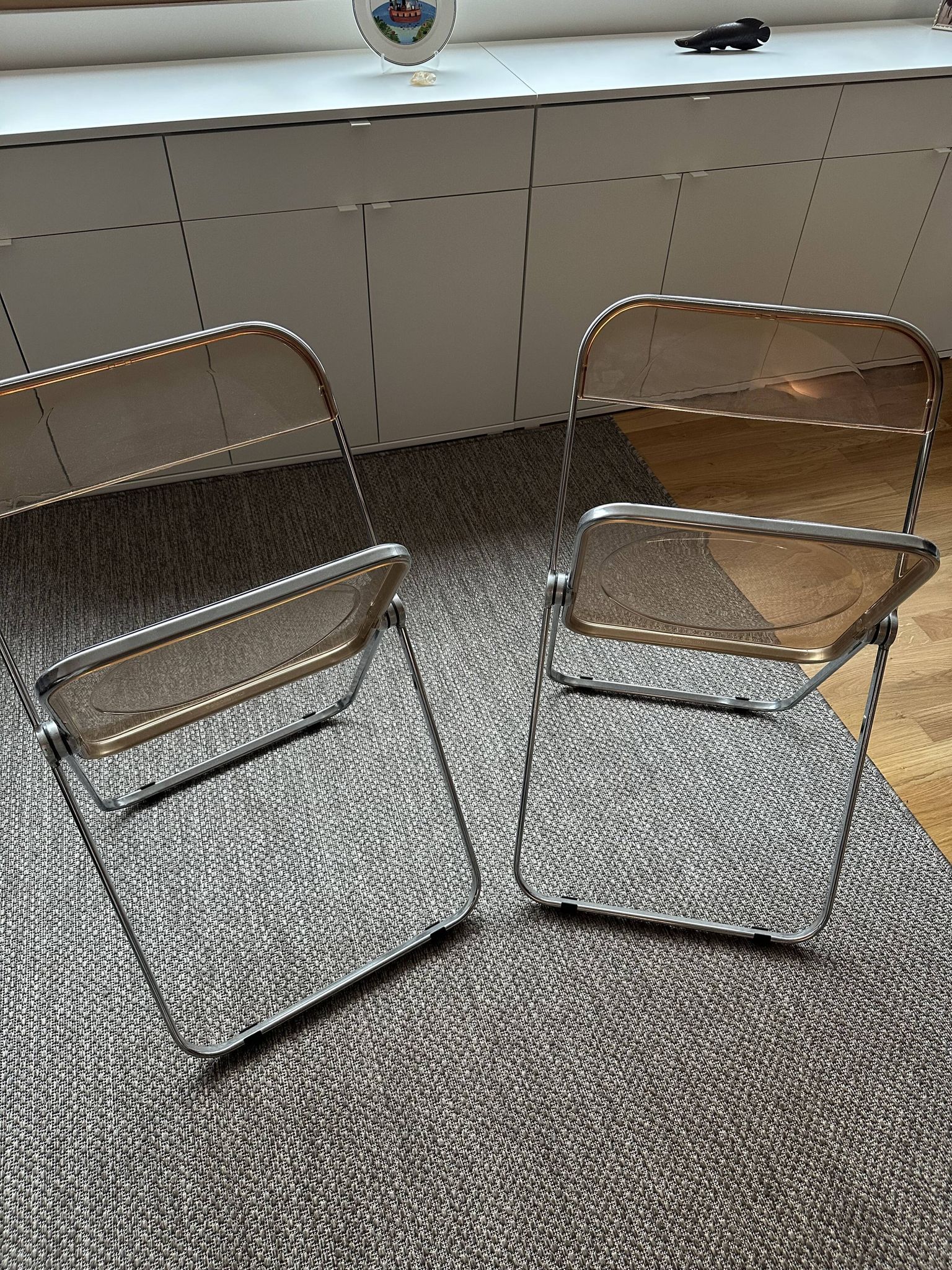 Pair of folding chairs Plia Anonima Castelli 70s