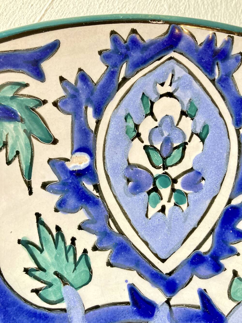Pair of decorative ceramic plates from Nabeul, 1960s-1970s.