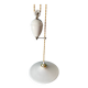 Period pendant lamp rises and falls in porcelain and opaline