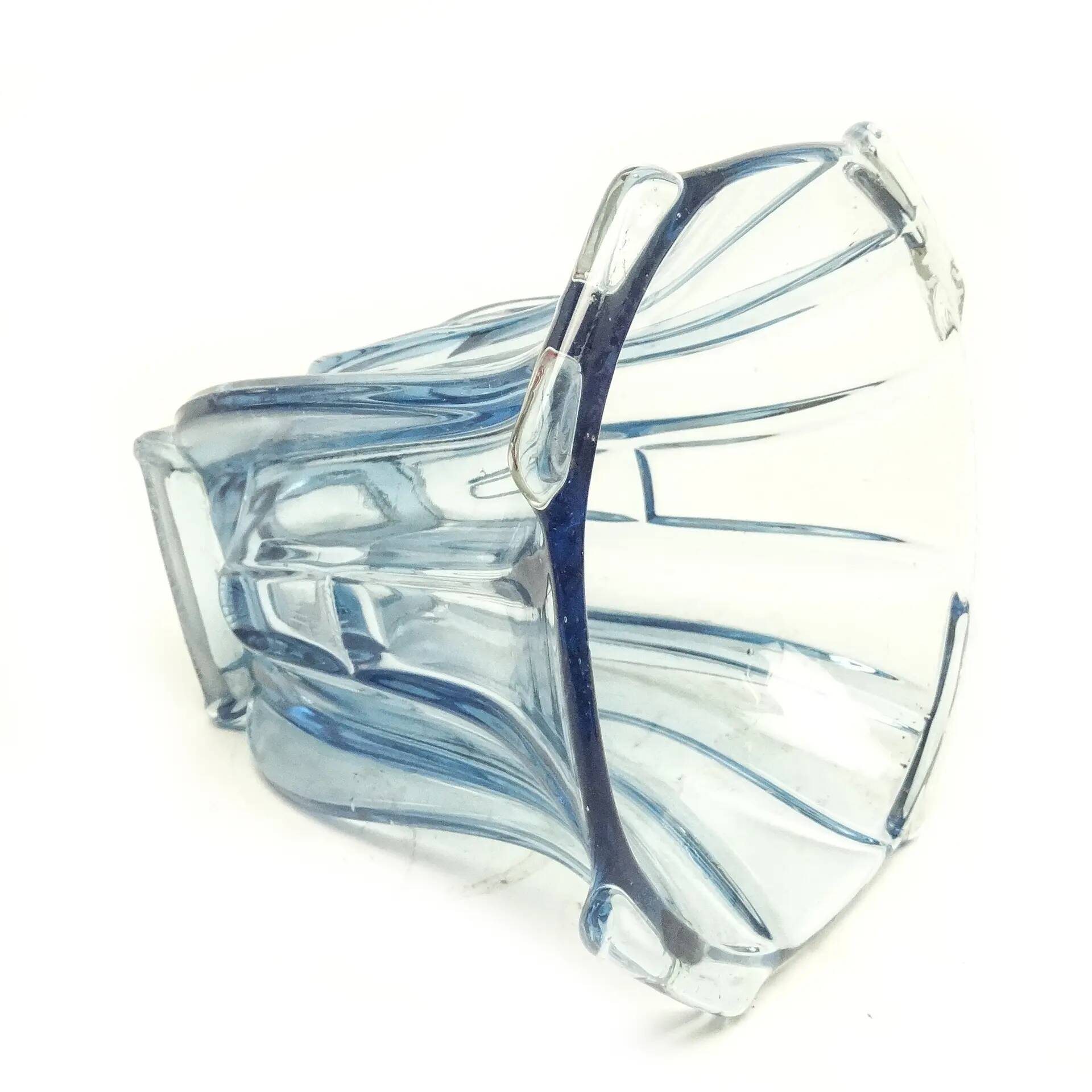 Art Deco vase, pressed glass, Zawiercie Glassworks, Poland, 1930s