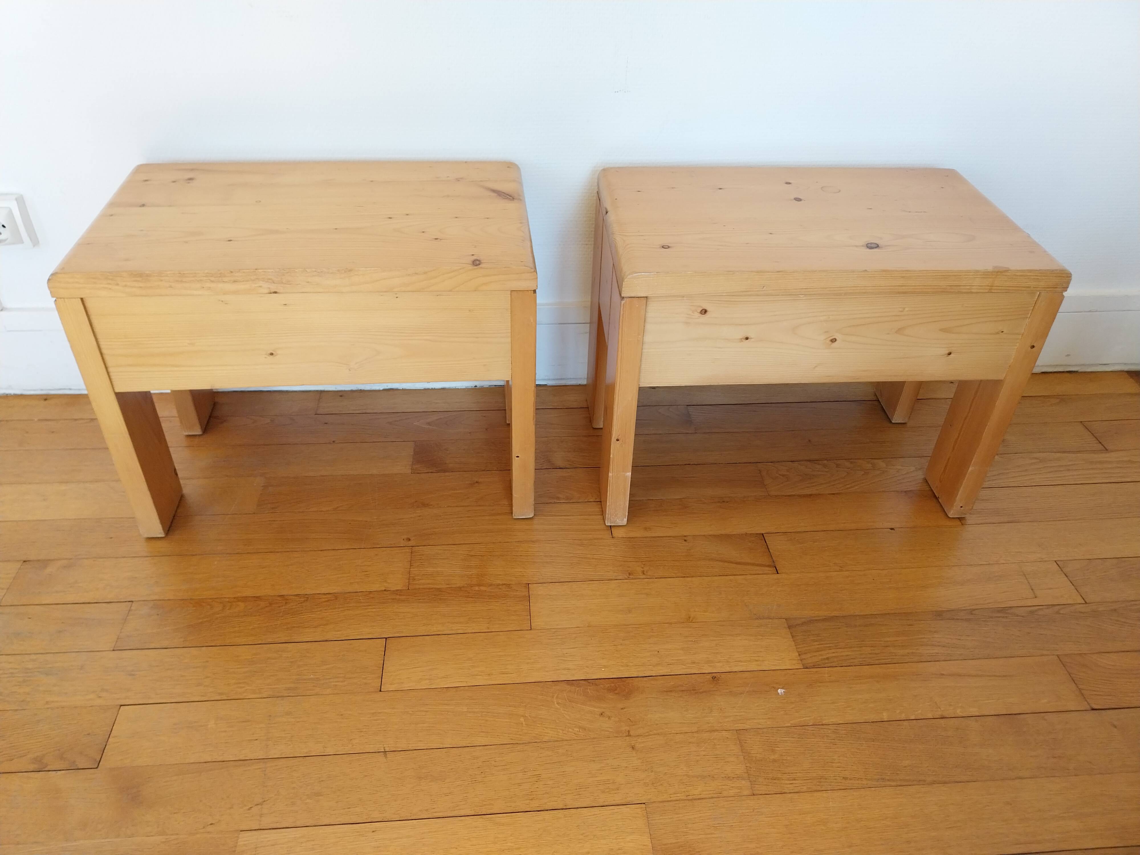 Pair of bedside tables Charlotte Perriand Les Arcs