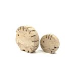 Travertine figures porcupine and fish, Fratelli Mannelli, Italy 1970s