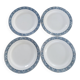 Set of 4 Vintage iron earth flat plates, old crockery