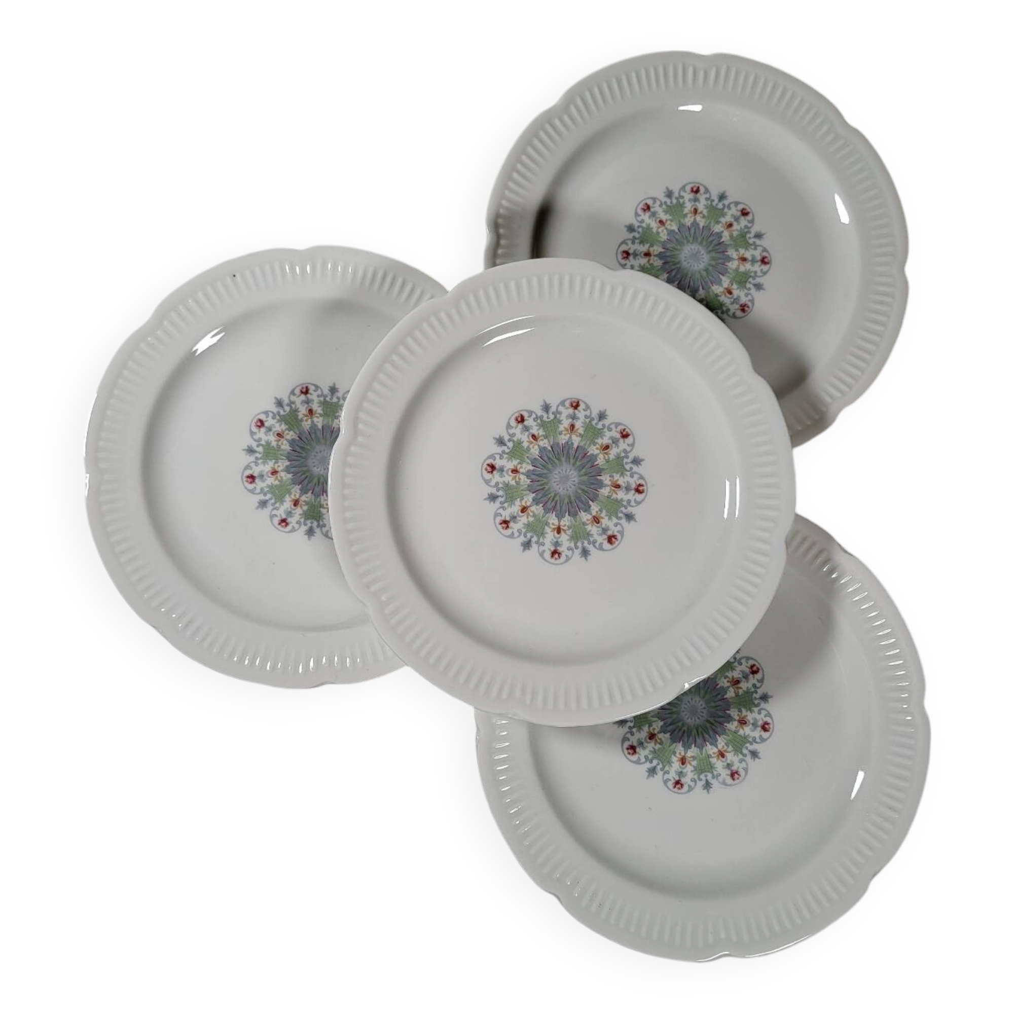 4 Vierzon Porcelain Dessert Plates
