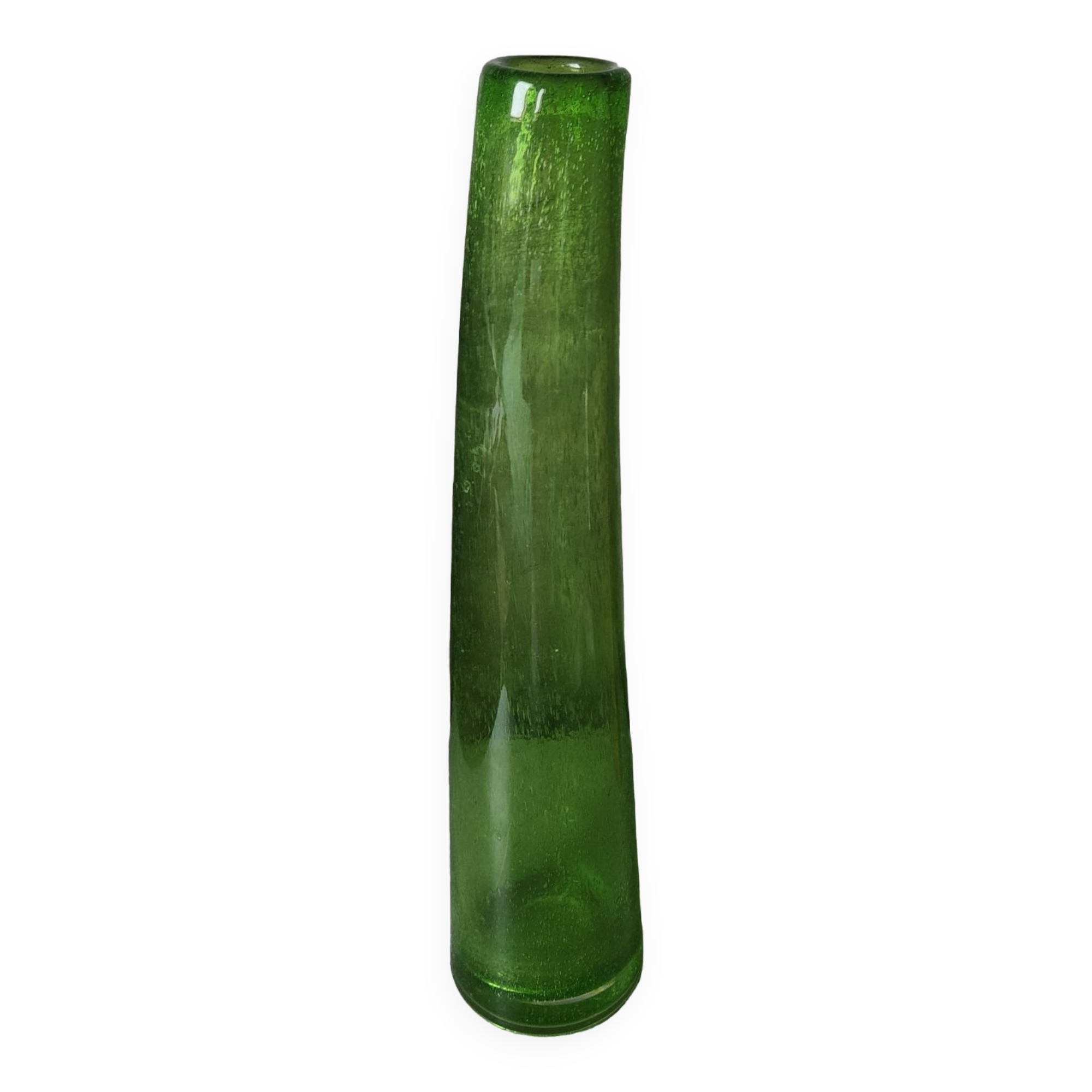 Green bubble glass vase