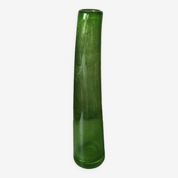 Vase verre bullé vert
