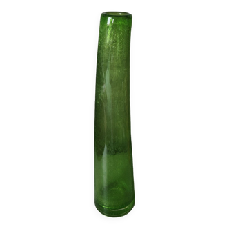 Vase verre bullé vert