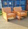 Paire de fauteuils en pin