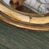 Brass and bone mirror