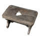 Wooden footrest, heart cutout