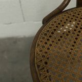1920s curved wooden cane bistro chair