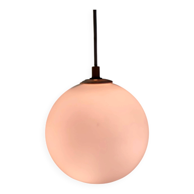 Suspension globe opaline blanche - mid. XXeme