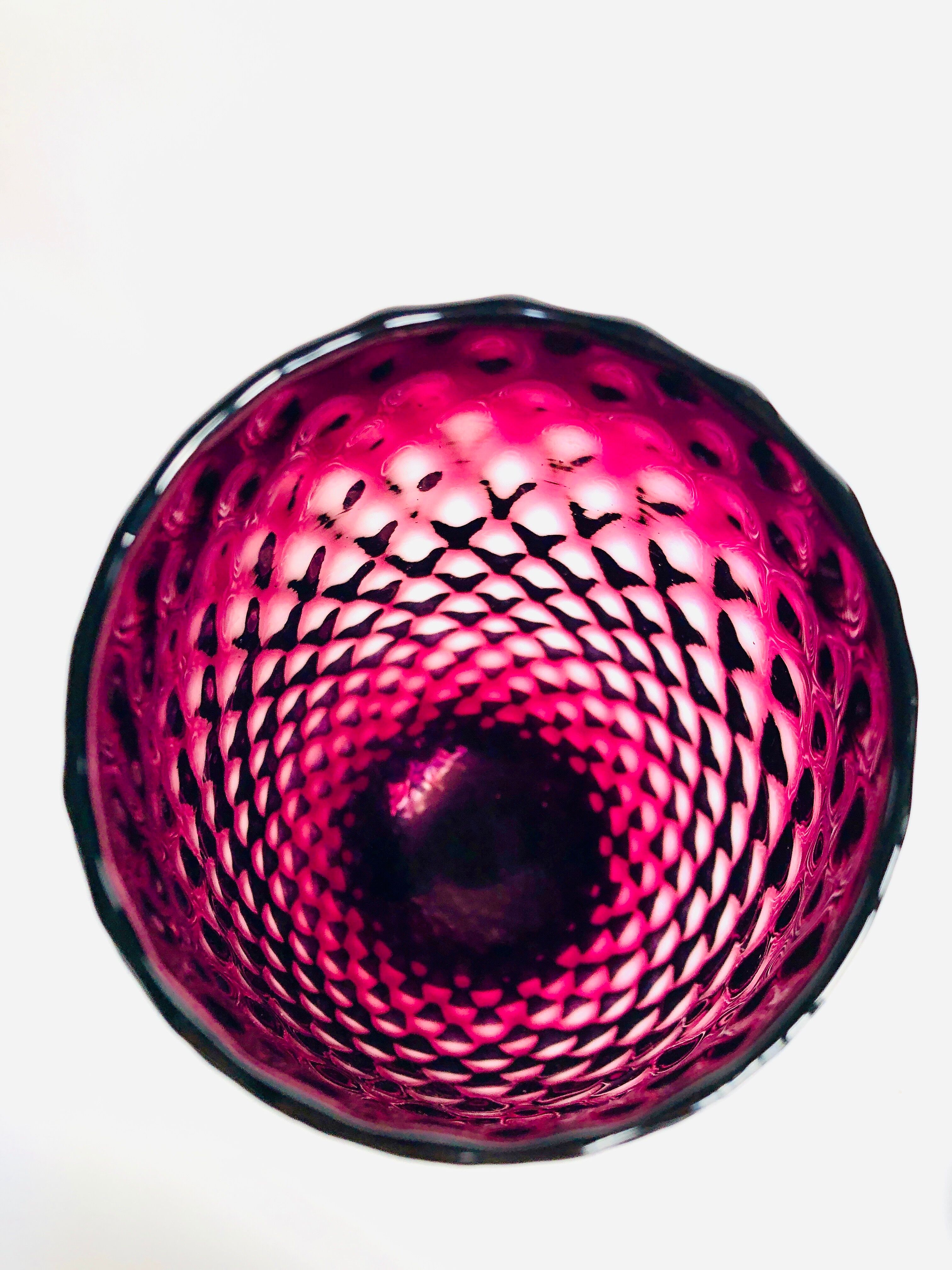 Wine-legged blown glass vase Italian Empoli 1960