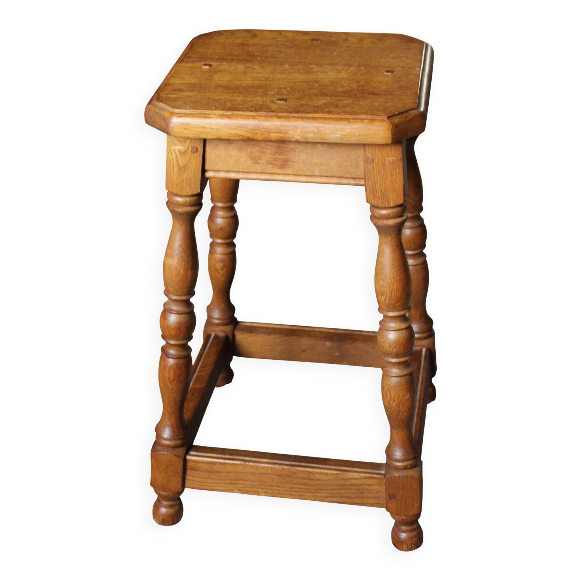 Wooden stool with a square seat