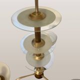 Chrome-plated brass chandelier, 1930s