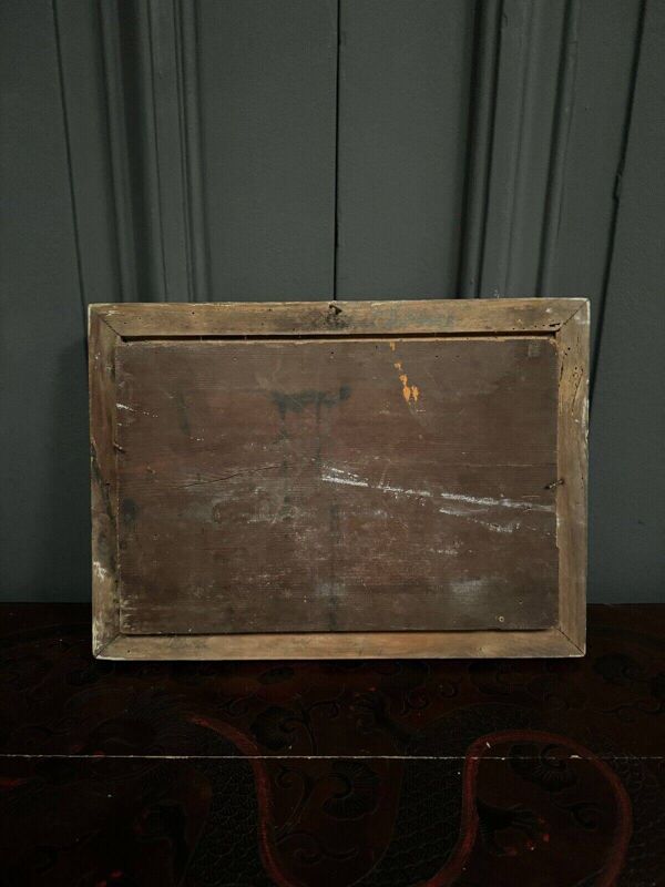 Huile sur panneau début XXe paysage oriental Bédouins