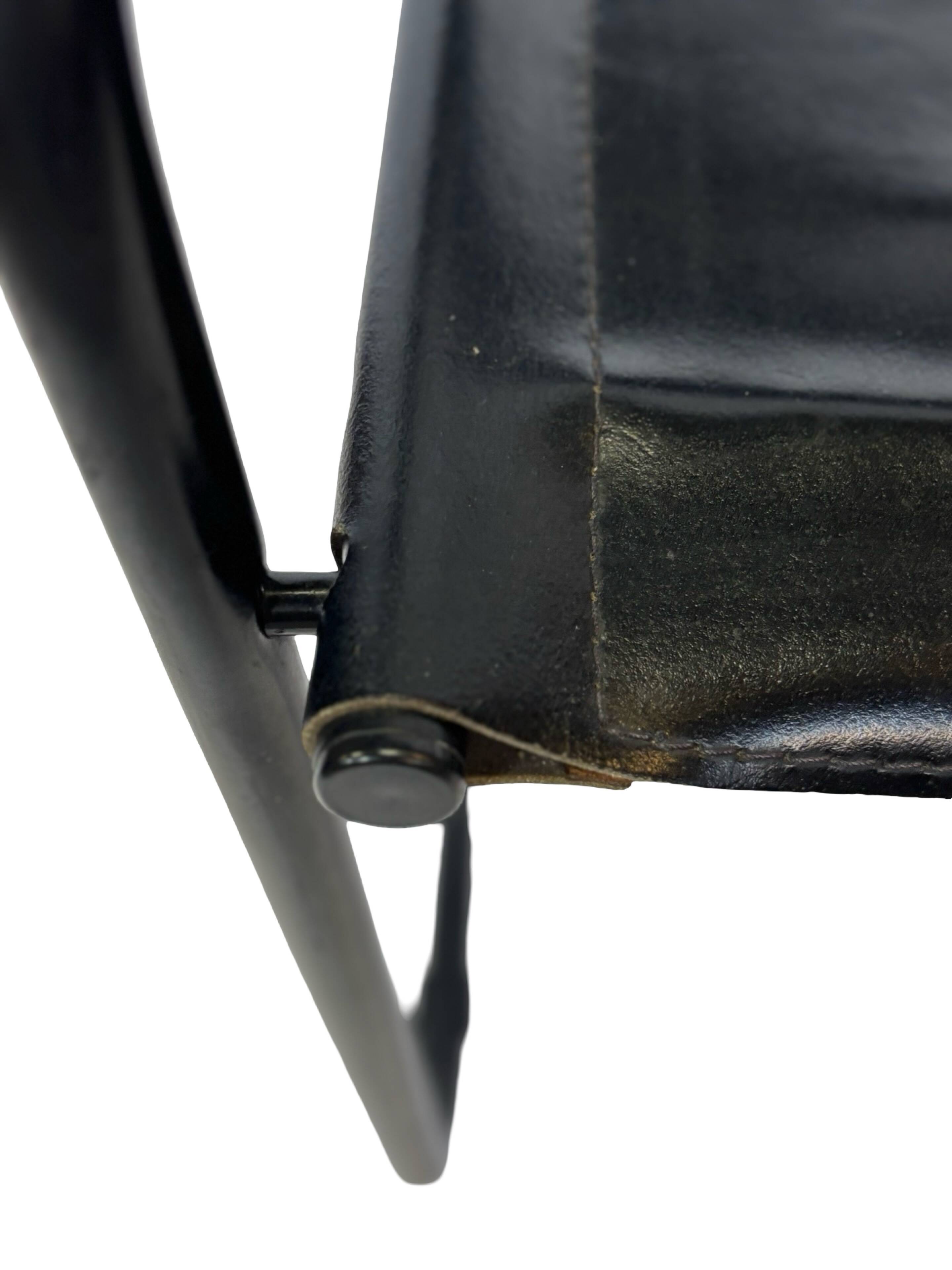 Vintage Breuer style leather chair B32/34 Italian Design in black