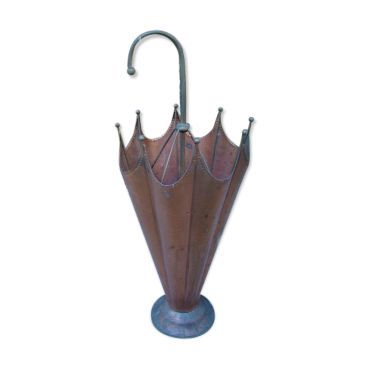 Old copper umbrella holder