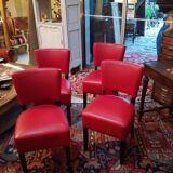 4 red chairs
