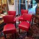 4 red chairs