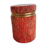 Coral-coloured alabaster jewelry box