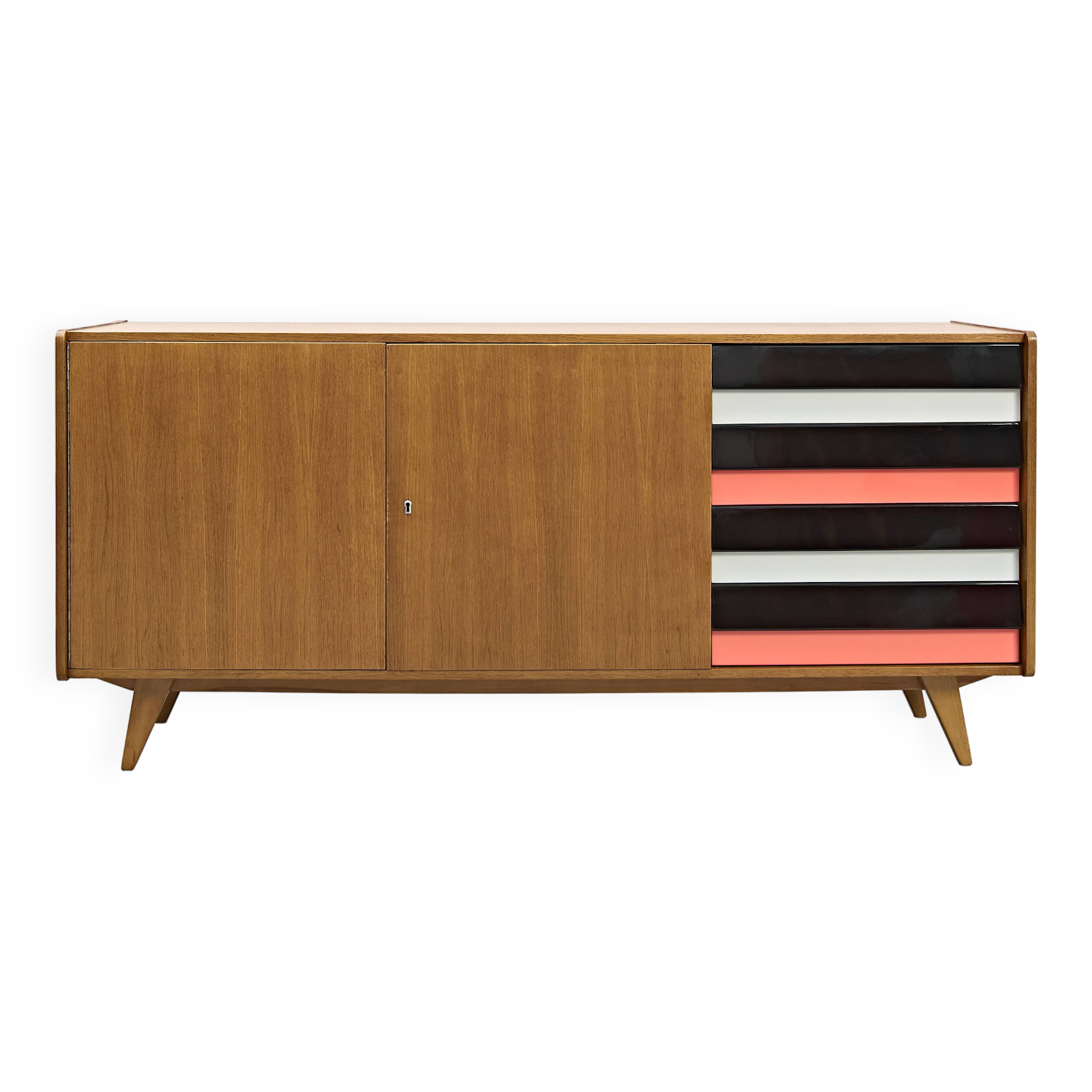 Model U-460 Sideboard in Oak by Jiří Jiroutek for Interier Praha, 1965