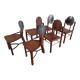 Set of 6 mid century Brutalist teak and steel dining chairs, 1960s