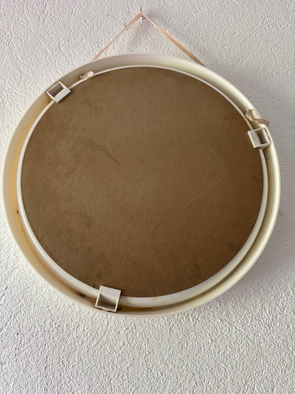 White Bakelite mirror from the 70s