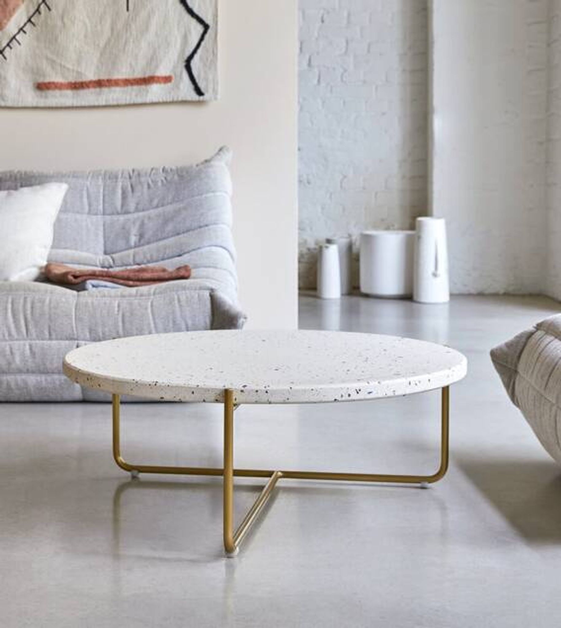 Anatole Coffee table in terrazzo and confetti metal by the brand Tikamoon.
