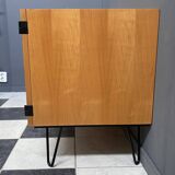 Blond wood low cabinet 1970s