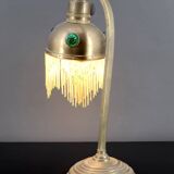 Lampe de table Art Nouveau en Laiton et Cabochons de Verre, Circa 1910