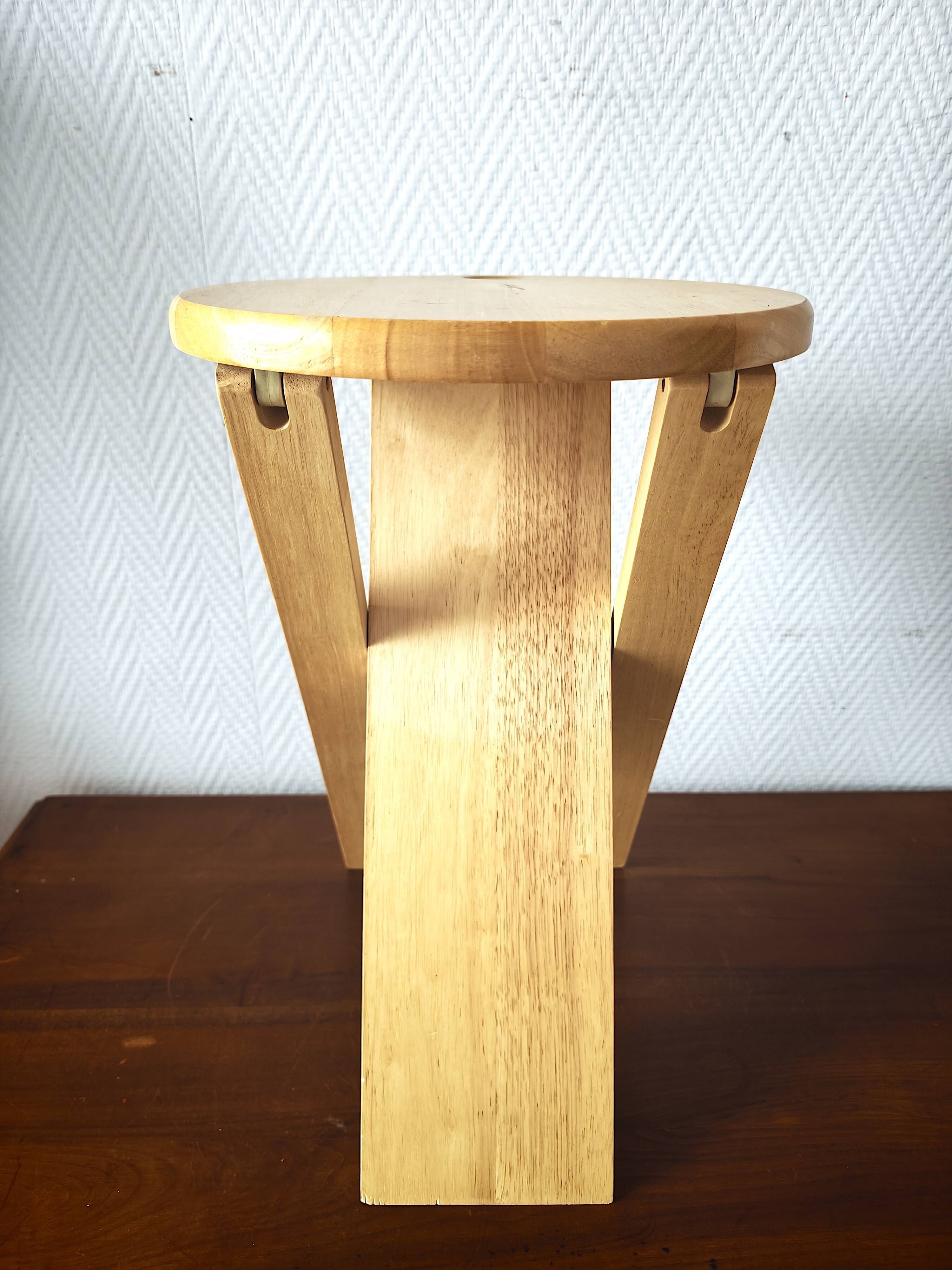 Tabouret pliant en bois 1980