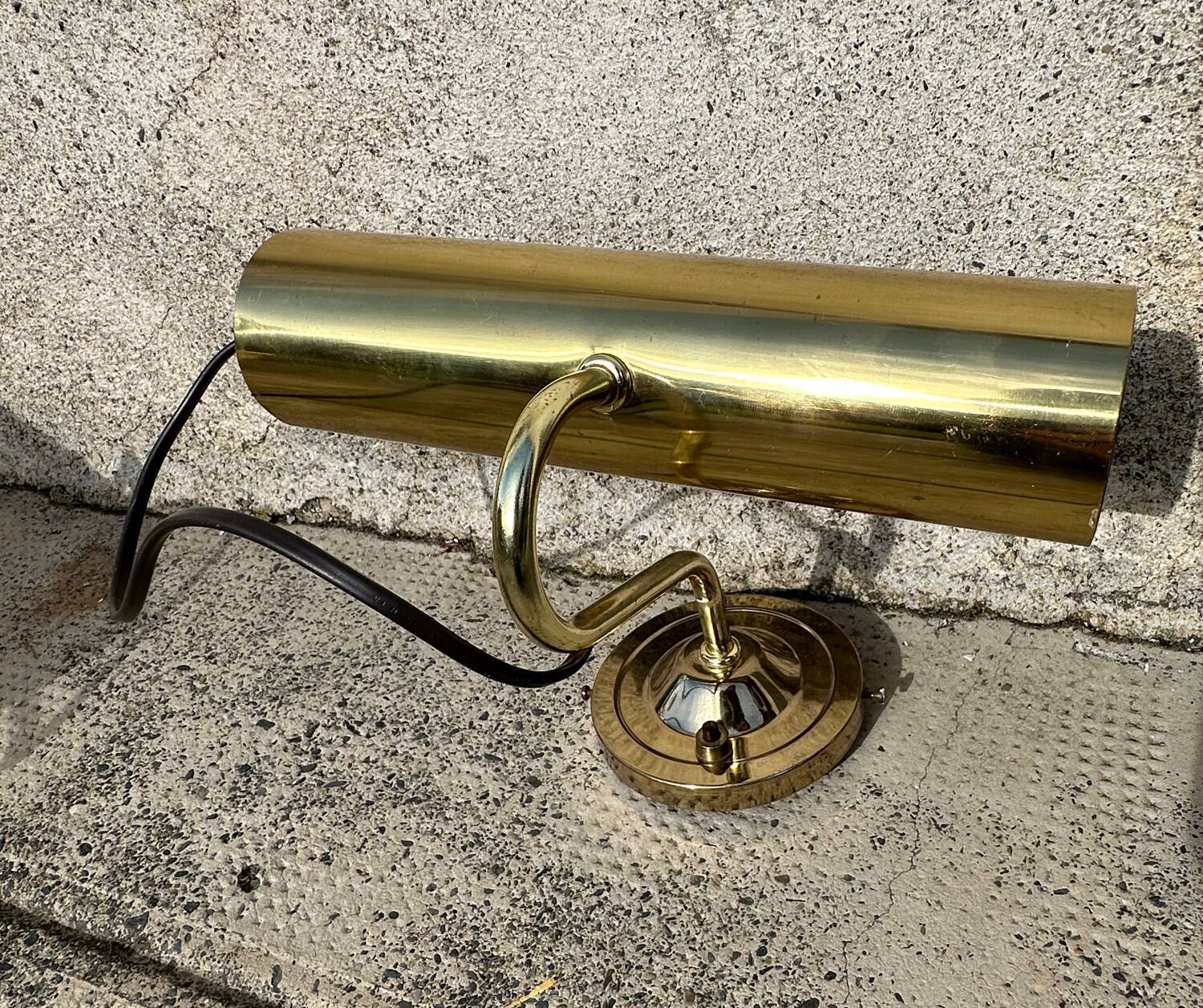 Pair of antique brass desk lamps, desk sconces.