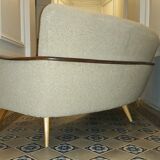 Set arc + 2 chairs 50s 60s Danish sofa good condition