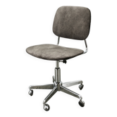 Chaise de bureau pivotante italienne avec base en chrome, années 1970
