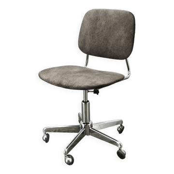 Italian Swivel Office Chair with Chrome Base, 1970s