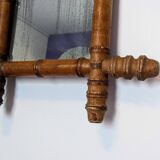 Antique bamboo mirror with pitted glass 40x34 cm