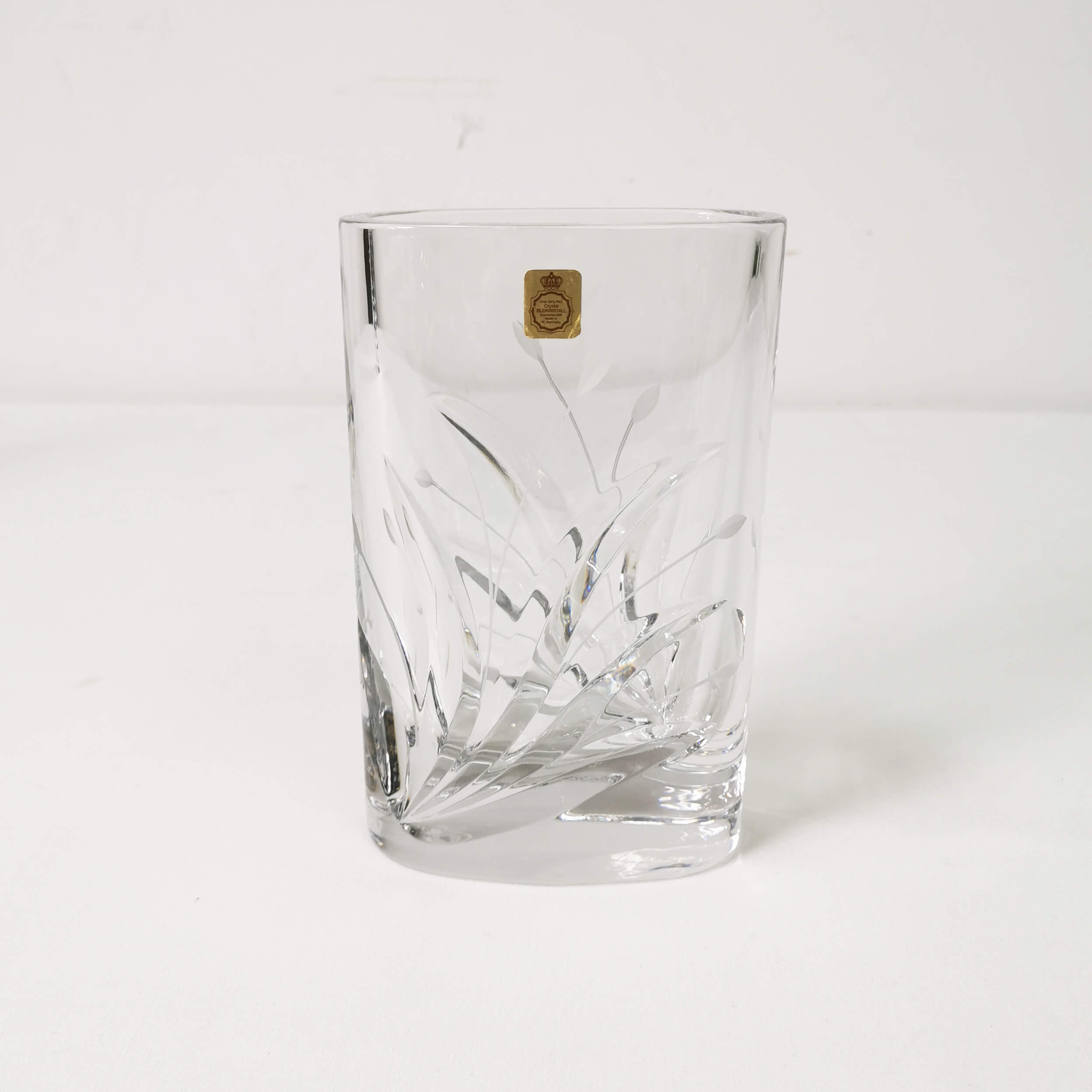 Oval crystal vase, Bleikristal, Germany, 1960s