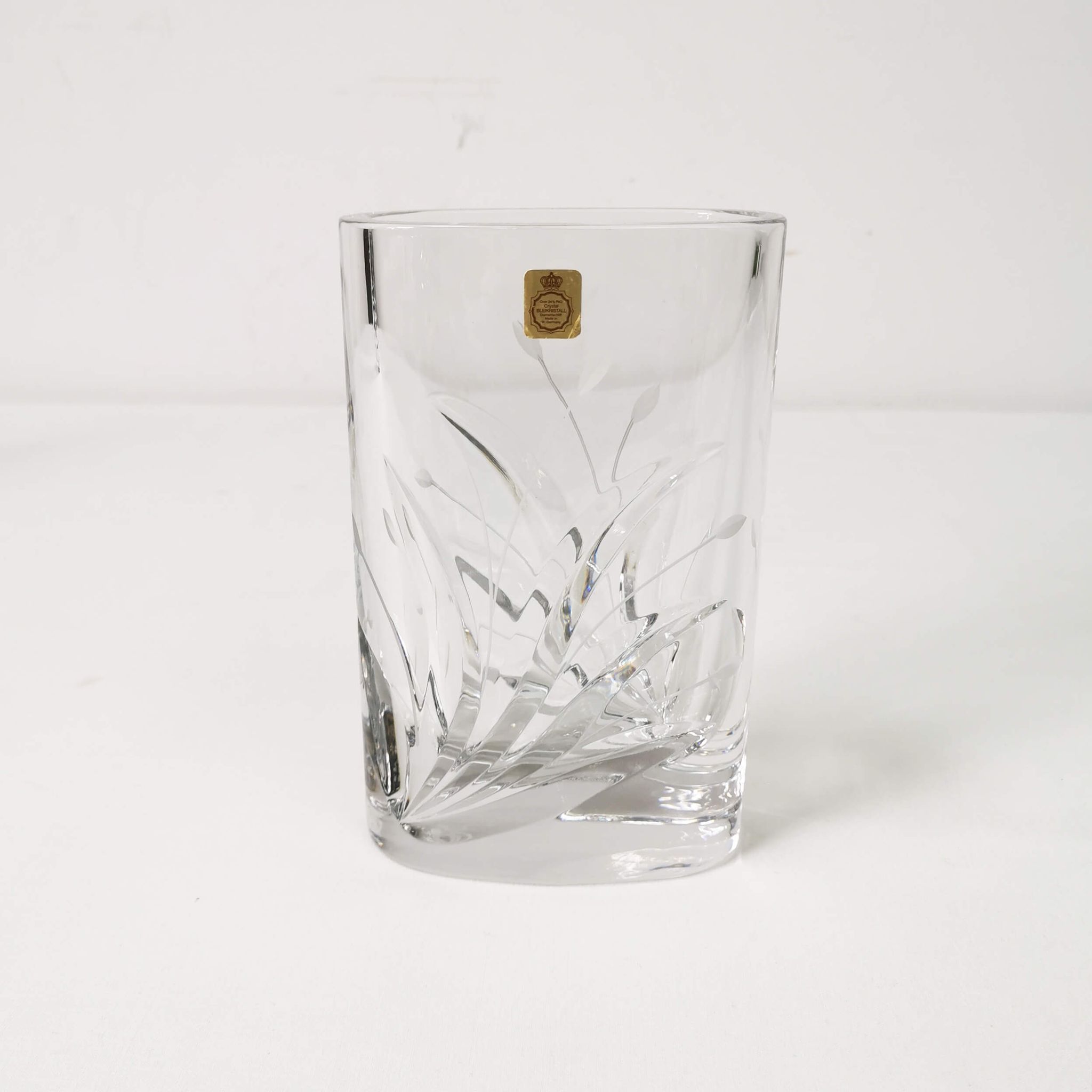 Vase ovale en cristal, Bleikristal, Allemagne, années 1960