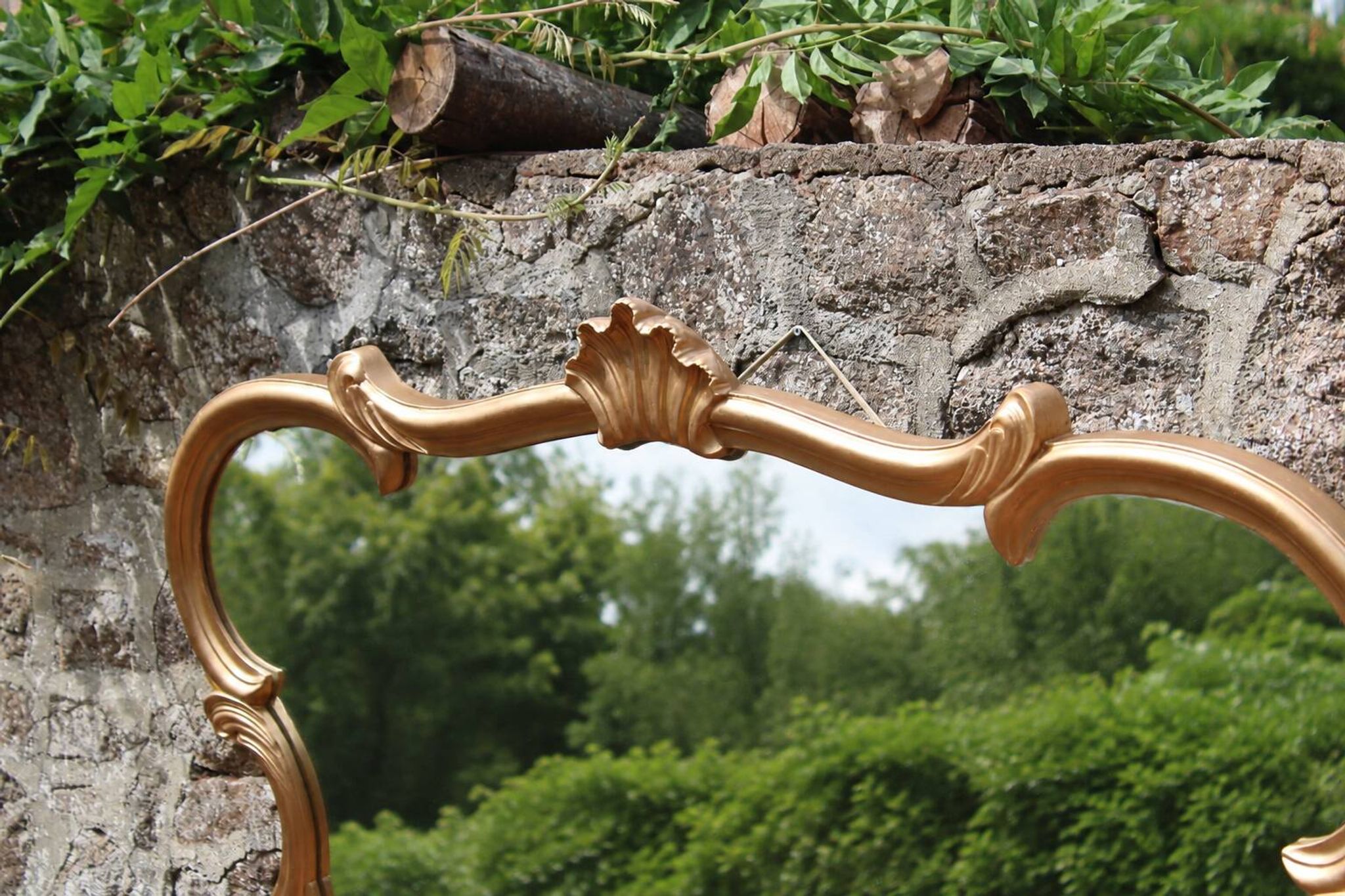 Large wall mirror with golden stucco mouldings – Louis XV Rococo style – 124
