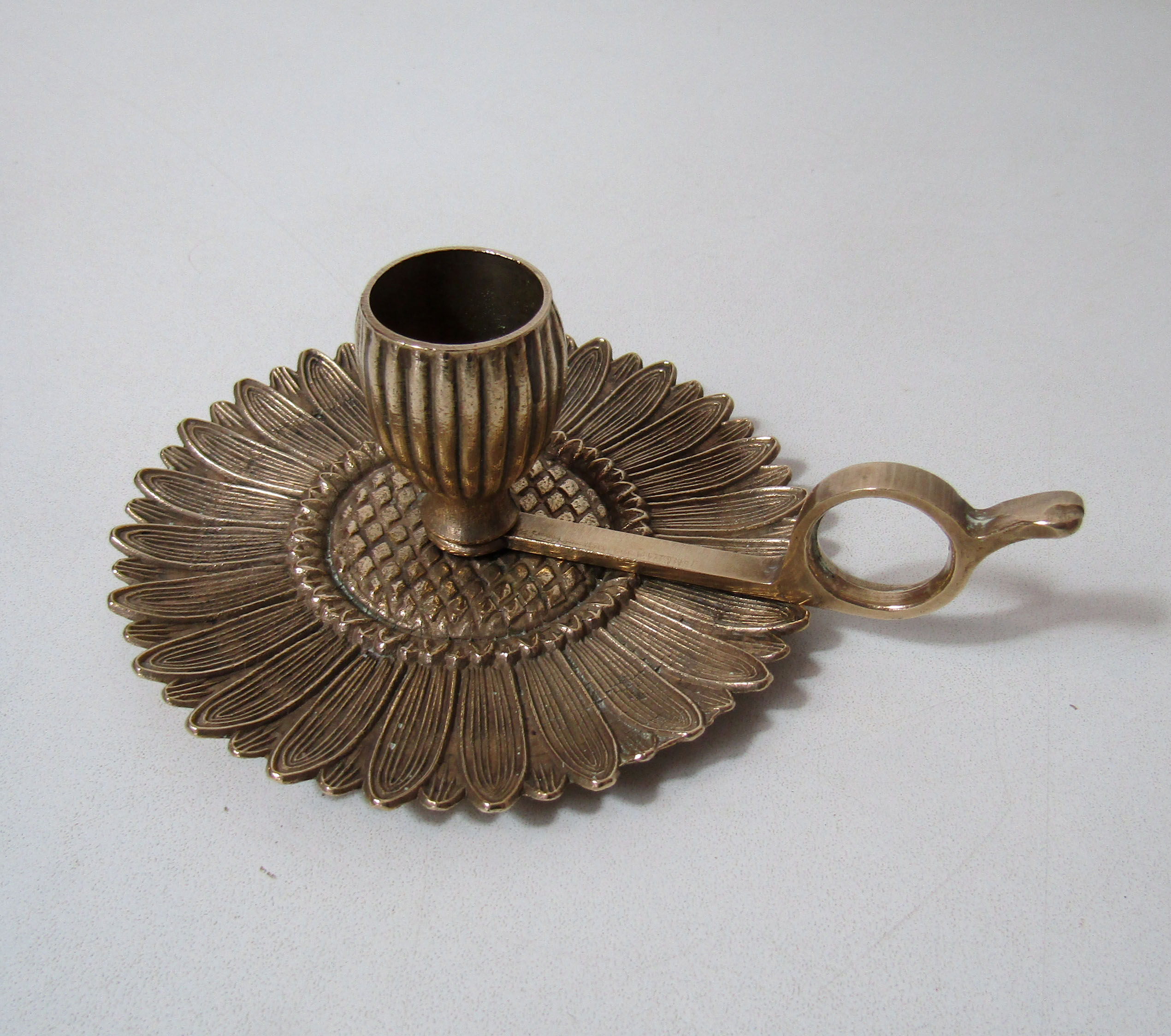 Brass cellar rat sunflower shape candlestick