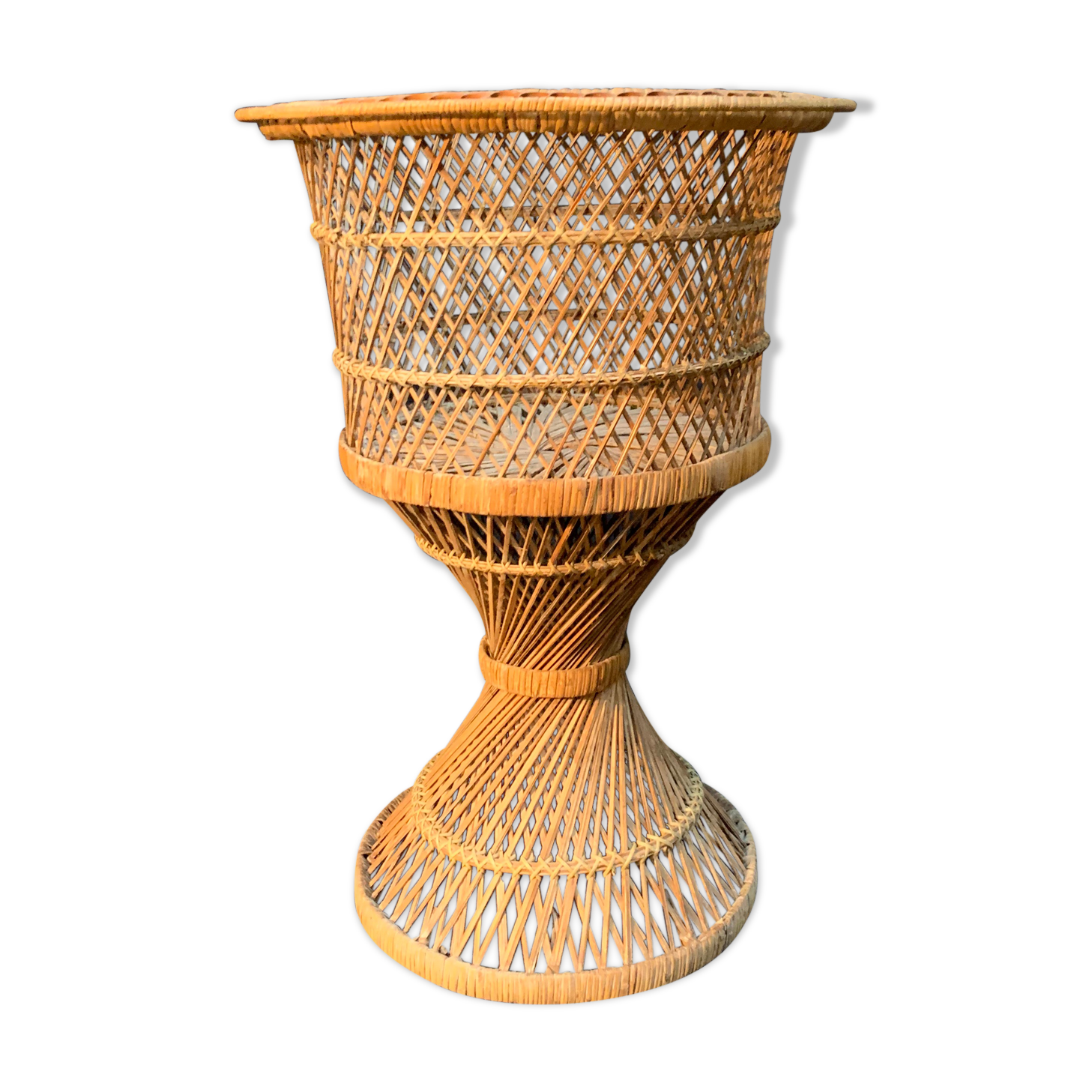 Rattan pot cover 1960