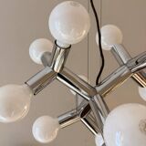 Space Age Atomic Chrome Chandelier by J.T. Kalmar, Germany, 1970