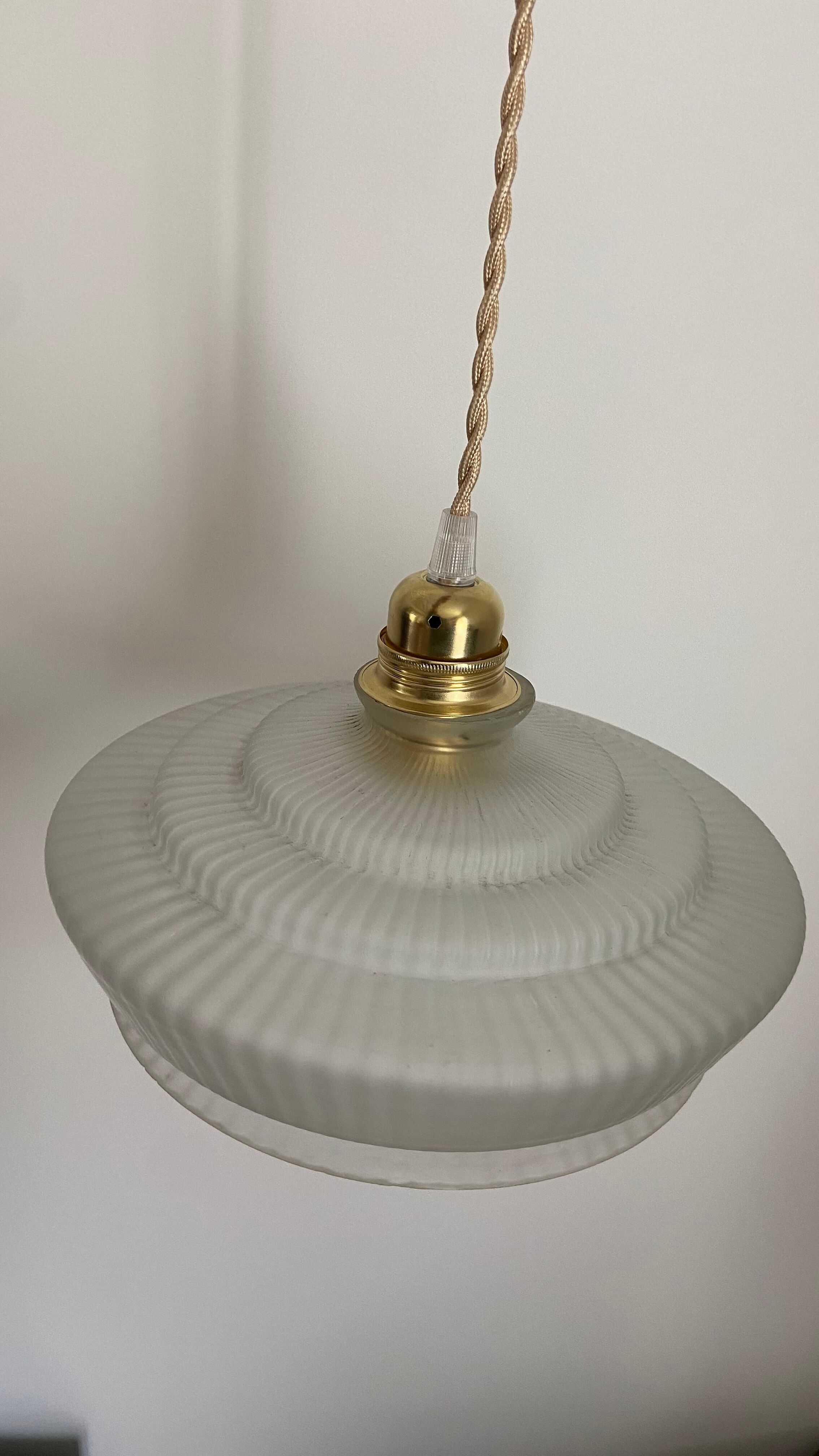 Vintage frosted glass pendant lamp